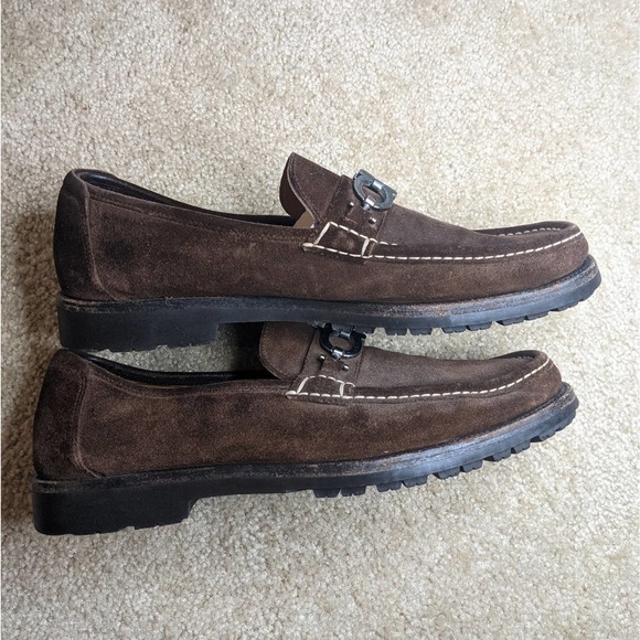 Salvatore Ferragamo Men\'s Brown Suede Loafers Size 12 main image 10